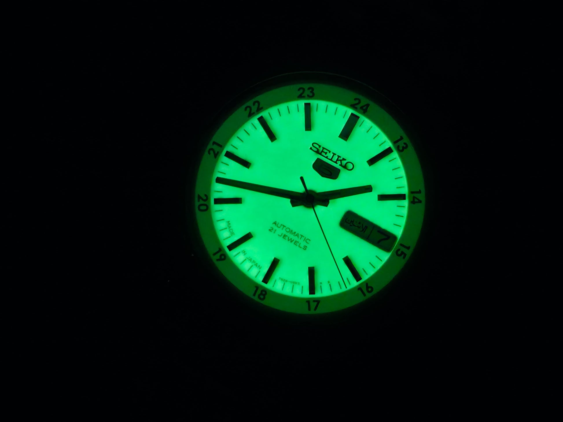 Seiko 5 Automatic 7S26-02C0 Railway Lume Dial 35mm Men's Watch, Perfect