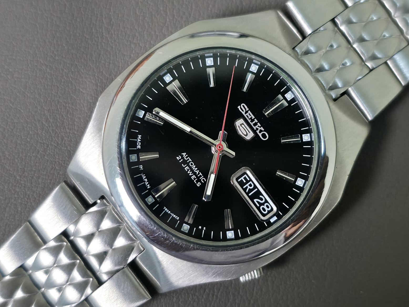 Seiko 5 Automatic 7S26-02H0 Black Dial 36mm Men's Watch