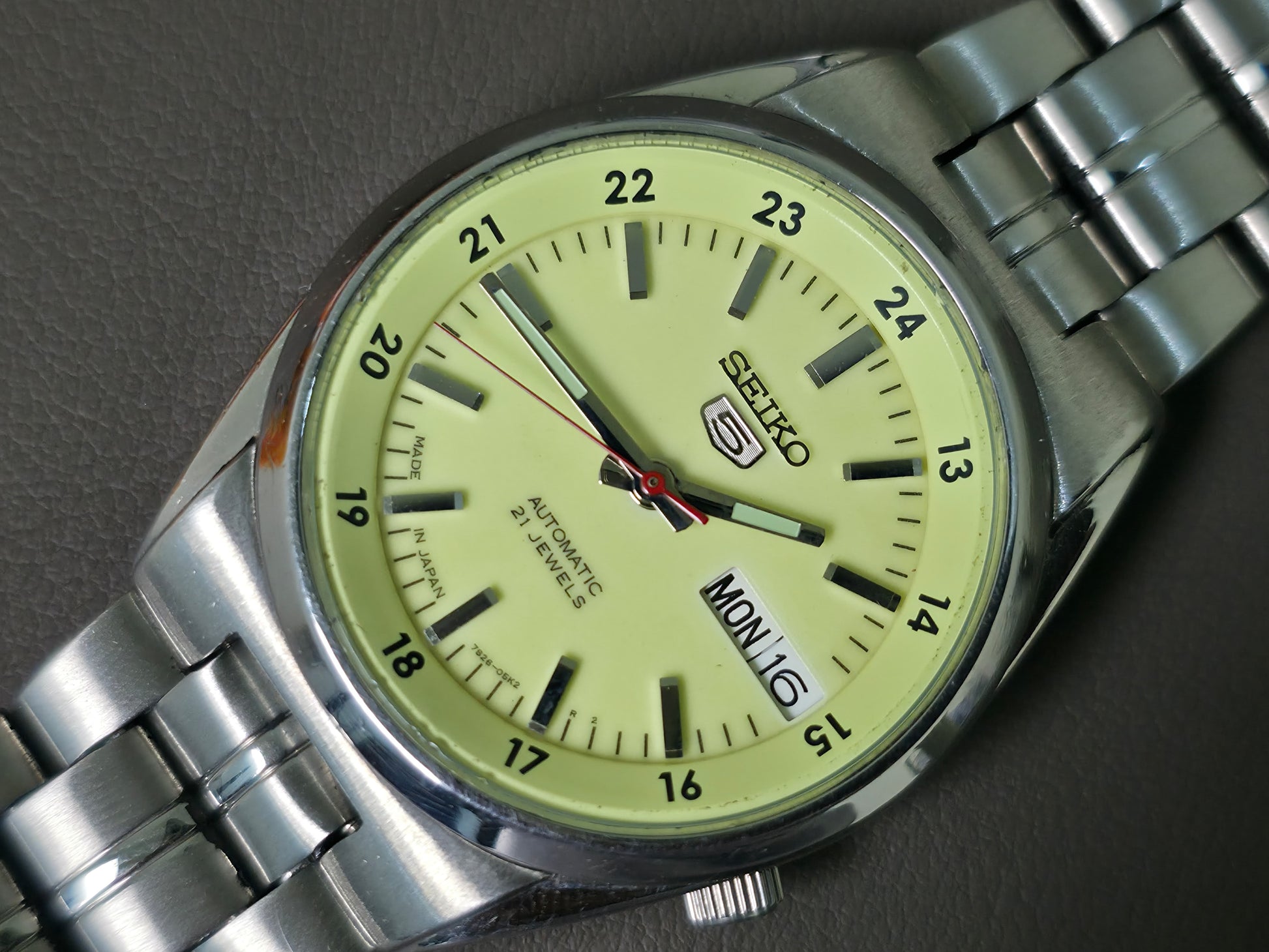 Seiko 5 Automatic 7S26-02C0 Railway Lume Dial 35mm Men's Watch