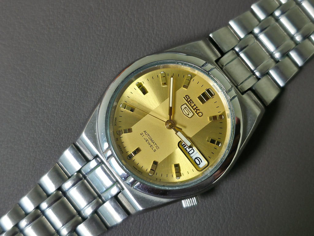 Seiko 5 Automatic 7S26-04Y0 Gold Dial 34mm Men's Watch